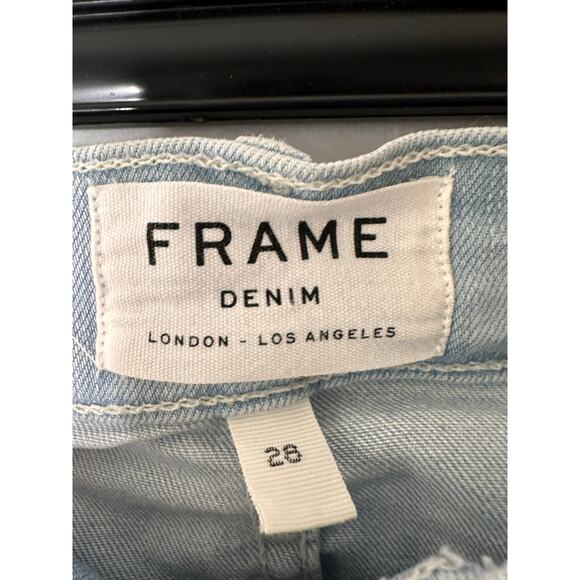 FRAME Denim Le High Skinny Crop Jeans Light Wash Distressed Stretch Holt Sz 28 - Picture 3 of 7